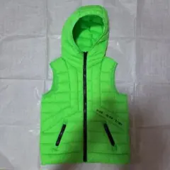 DIESEL 6A 蛍光グリーン フード付きダウンベスト