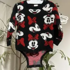 1回のみ着用⭐︎ミニーマウス ニットロンパース 80サイズ
