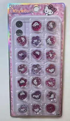 kiraCoro おはじきシール　Sanrio キティ　ピンク　ヒョウ柄