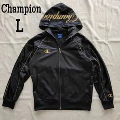 Champion フード付きジャージ L ブラックゴールド