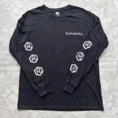 GILDAN SAVAGARA サナガラ 袖プリント ロンT 黒 L