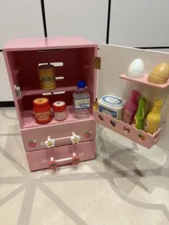 マザーガーデン 冷蔵庫 いちご キッチン おまけ大量 木製おもちゃ おままごと