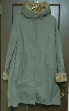 アースミュージックアンドエコロジー　ボアライナー＆ファー付　モッズコート　カーキ