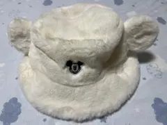 ミッキーマウス 耳付きホワイトファーハット