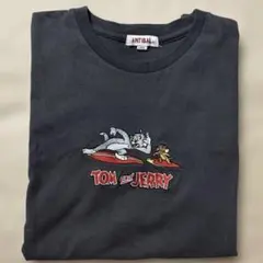 ANTIVAL 刺繍Tシャツ 半袖 トムジェリ ダークグレー グレー Lサイズのサムネイル