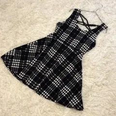 one way ワンウェイ 美品 春夏 フレアミニワンピース チェック柄 M
