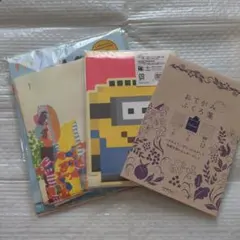 レターセット3点セット 花柄・キャラクター