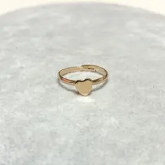 ゴールドカラーハートオープンフォークリング指輪