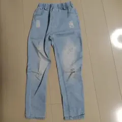 キッズ⭐ウエスト総ゴムダメージジーンズ　150cm