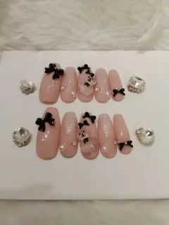 くまさん　ロングバレリーナ　ネイルチップ