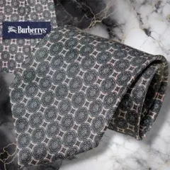 バーバリー ネクタイ 小紋柄 総柄 グリーン系 ヴィンテージ 希少レア物 当時物