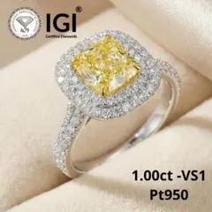 3.00ct E-VS1 ロングクッションカットダイヤモンドK10ゴールドリング 