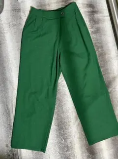 KEYUCA リネンライク ラップパンツ グリーン フリーサイズ