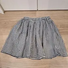 GLOBAL WORK 黒白チェック柄フレアスカート