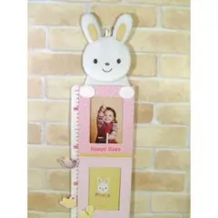 身長計付きフォトフレーム 新生児 記録 ぬいぐるみ うさぎさん 販売店の在庫処分