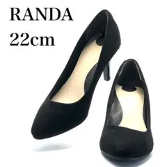 ✨美品✨ ランダ パンプス パール スエード ブラック ビジュー 黒