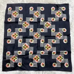 シルク100% スカーフ 54cm 大判 絹 花柄 レトロ モダン 幾何学