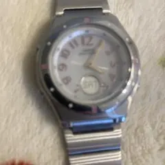 CASIO 電波ソーラー アナログ腕時計 シルバー