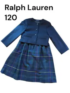 【美品】ラルフローレン ネイビージャケット＆チェックワンピース　120 入学式