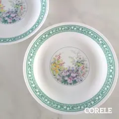 CORELE　コレール　ビンテージ　フラワー　中皿・平皿プレート　2枚