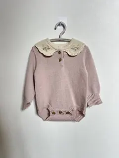 tete a tete 刺繍付きピンクロンパース