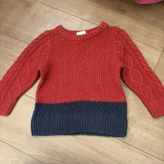 BREEZE ニットセーター サイズ80 赤ネイビー