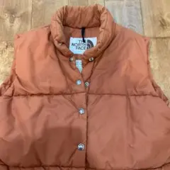 70s USA製 ノースフェイス ダウンベスト オレンジ