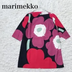 マリメッコ marimekko ウニッコ 七分袖ワンピース 花柄 チュニック36