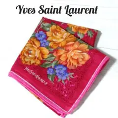Yves Saint Laurent　YSL　ハンカチ　花柄　薔薇　ペイズリー柄のサムネイル