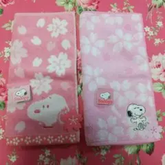 スヌーピー 桜 タオルハンカチ 2枚セット ⑩