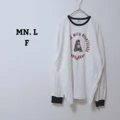 モノマートレディース　カットソー　ロンT　リンガーシャツ　ベアー　綿100 F