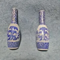 1960年代骨董品店購入→染付 徳利 一対 陶磁器 骨董品 縁起物 - メルカリ