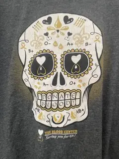 GILDAN スカルプリント Tシャツ チャコールグレー XL