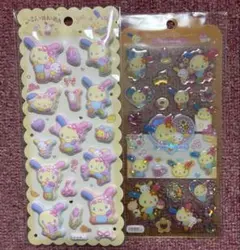 サンリオ　ウサハナ ドロップジェリーシール　立体シール 2枚セット