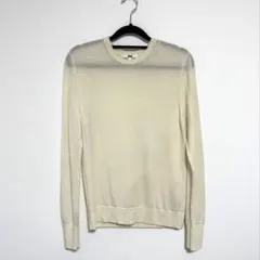 UNIQLO アイボリー 長袖 薄手 ニットセーター Mサイズ