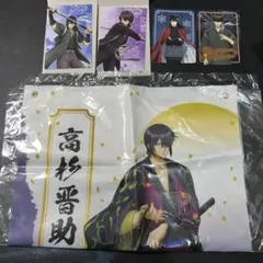 銀魂　ステッカー　2点　カード2点　布ポスター　1点