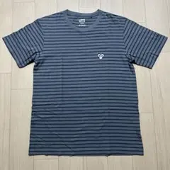 ユニクロ KAWS SUMMER UT ストライプシャツ グレー L