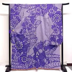 振袖　総絞り　菊花　花紗綾形　花模様　鹿の子　観世水　着物　040kのサムネイル