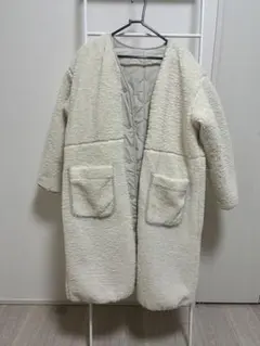 ボアロングコート キルティング リバーシブル アイボリー niko and...