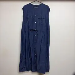 しまむら　ロゴスデイズ　ノースリーブシャツワンピース