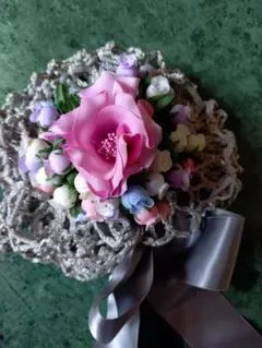 新品 Vogue ヴォーグ レース シルバー お花リボン付き ヘッドドレス