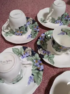 City Gallery スミレ花柄 ティーカップ5客セット