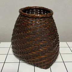岩尾豊南作 竹かご 魚籠 花入 竹籠 茶道具 豊南
