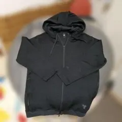 ADIDAS Waffle編みジップアップフーディ 黒