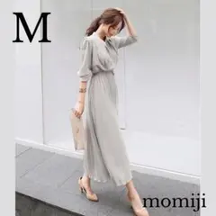 新品 M ワンピース レディース ロング 長袖 グレー シャツワンピ 通勤