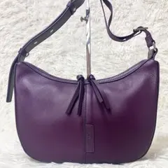 極美品✨ Y’SACCS レザー ショルダーバッグ 2way ハーフムーン 紫のサムネイル
