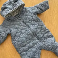 くま耳♡babyGap キルティングロンパース 3-6ヶ月 グレー