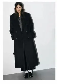 ZARA ウール混紡エクストラロングコート　S