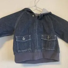 ダークデニム フード付きジャケット