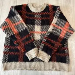 FREAK'S STORE チェック柄長袖セーター